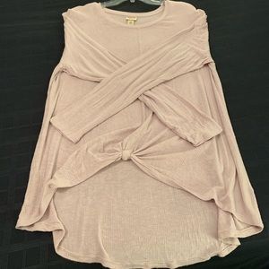 Mossimo light pink tie front shirt